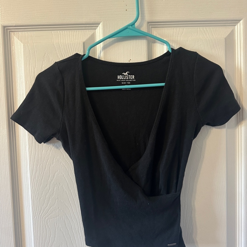 Hollister Black Wrap Top